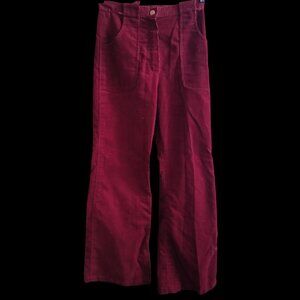 Vintage Women's Bellbottom Jeans 24x28 1970's Corduroy High-Waisted Handmade